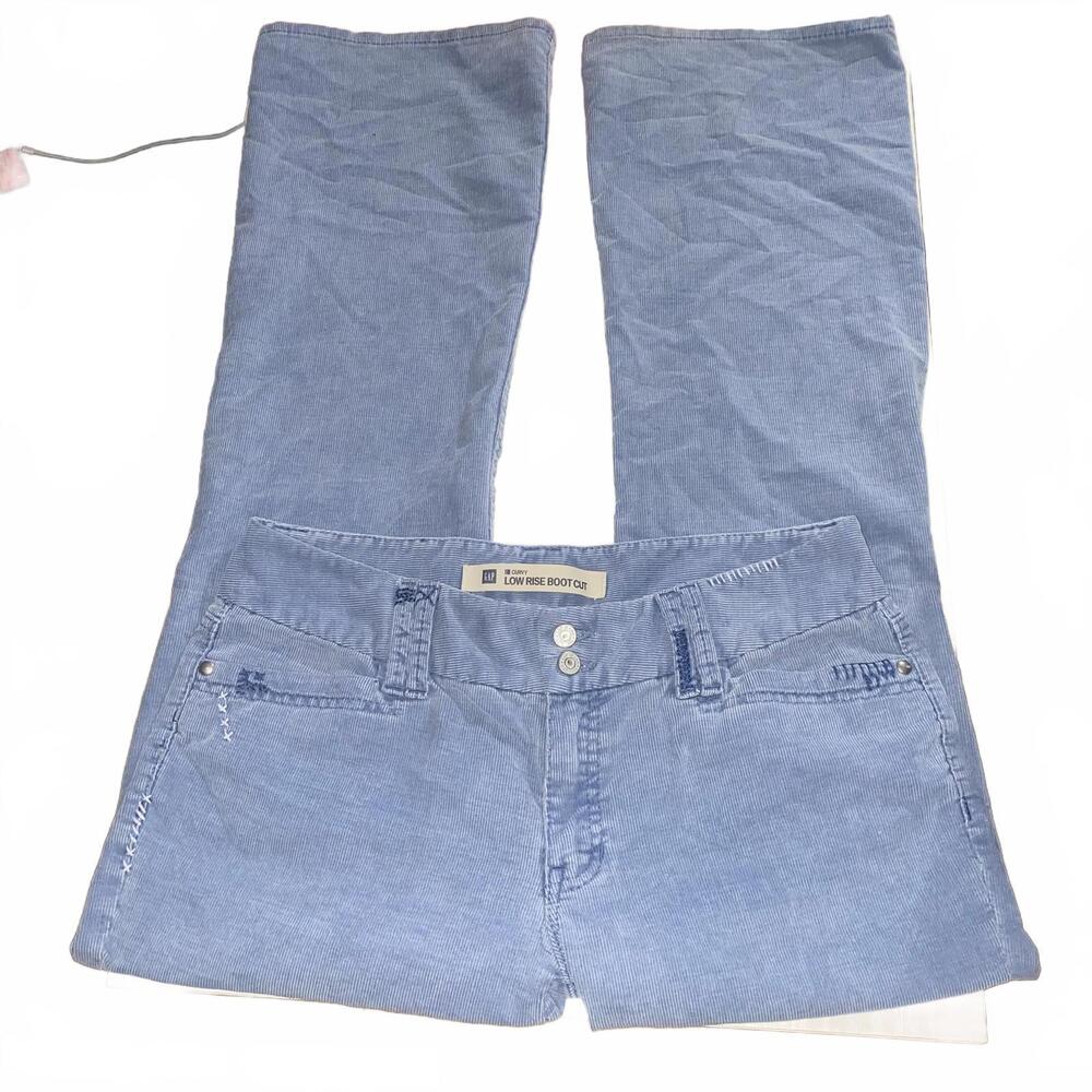 Vintage Corduroy Pants Light Blue Bootcut Fall Y2K Retro 2000s Womens 16 in wst